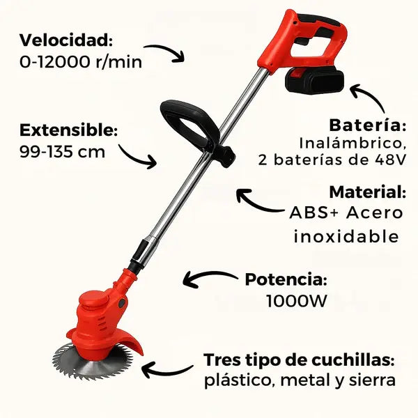TerraForce | Guadaña Electrica + 2 Baterias de Regalo